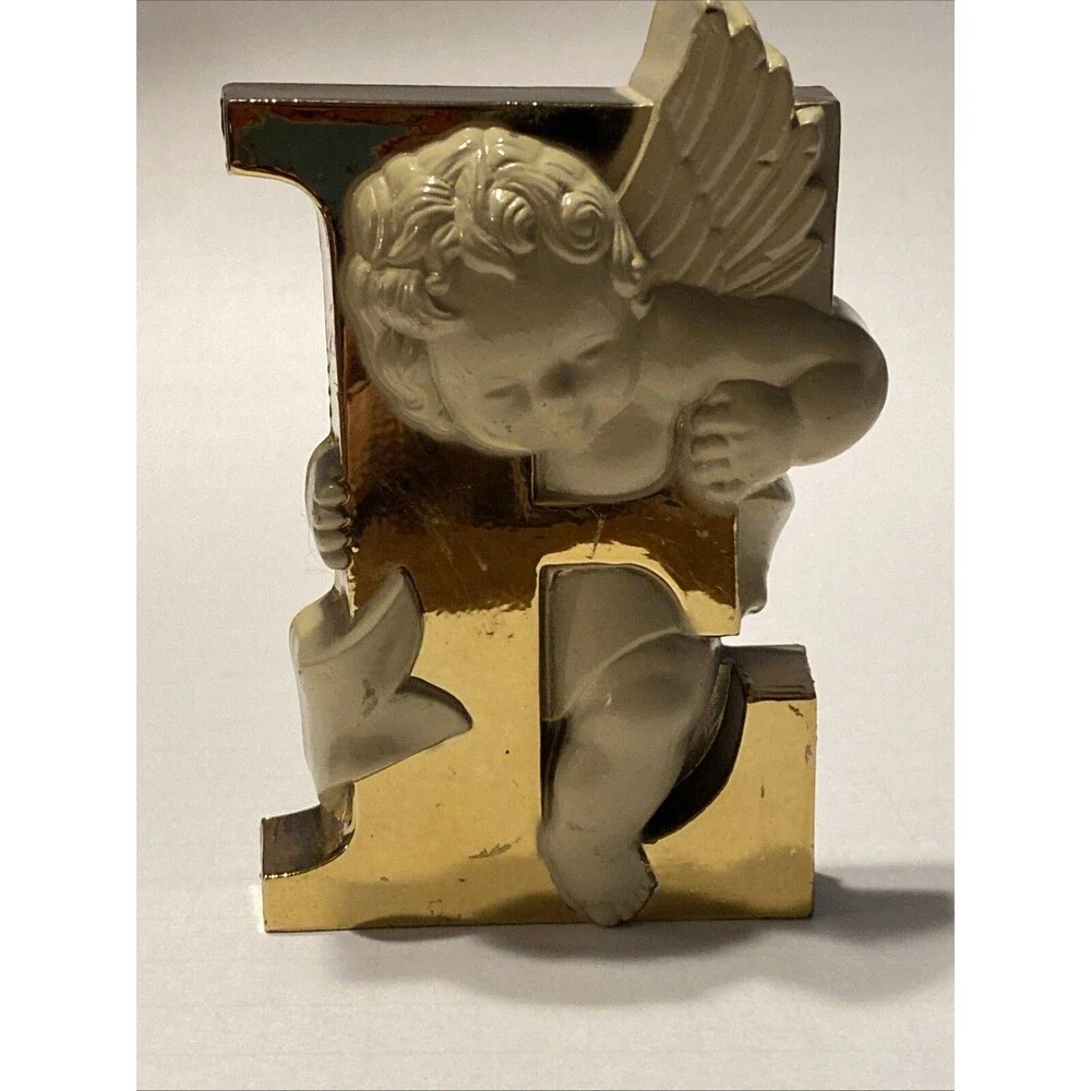 Vintage Christmas NOEL Letters w Cherubs Angels Wall Shelf Burwood Prod Holiday